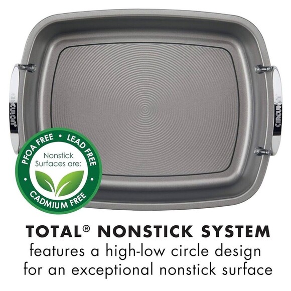 Circulon Nonstick Roasting Pan / Roaster with Rack 17”x13” Gray Nonstick NEW - Picture 7 of 7